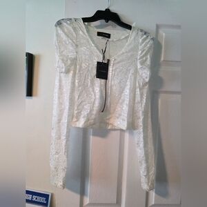 Chic White Lace Long Sleeve Blouse